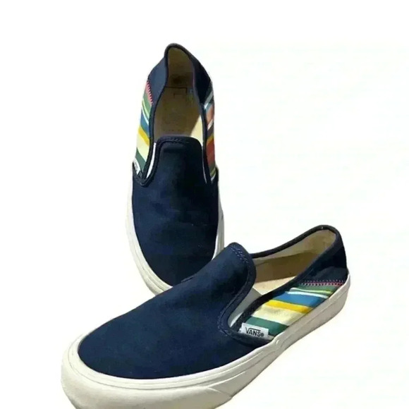 Van’s Navy Blue canvas sneakers,‎ men’s 5.5 woman’s 7 - Picture 3 of 6